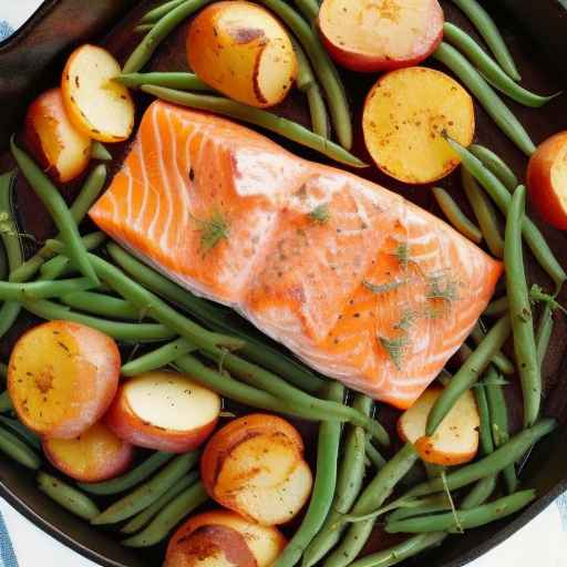 Alaskan-style Salmon Bake with Red Potatoes and Green Beans