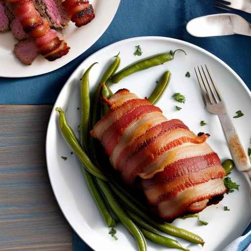 American-style Bacon-wrapped Meatloaf with Green Beans