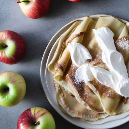 Apple and Cinnamon Crepes with Cream Cheese Filling