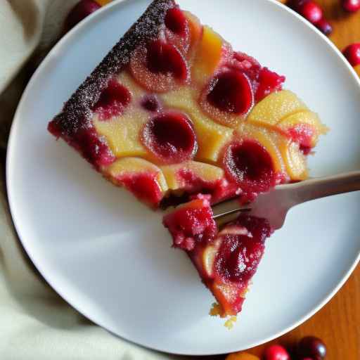 Apple and Cranberry Upside-Down Cake with Cinnamon Cream