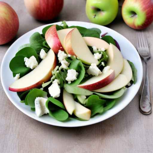 Apple and Pear Salad with Feta Cheese and Walnuts