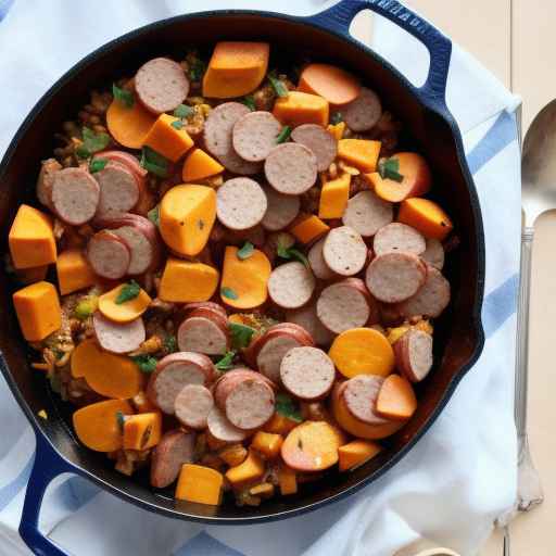 Apple and Sweet Potato Hash with Sausage