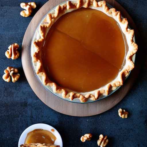 Apple Cider Caramel Pie with Walnuts