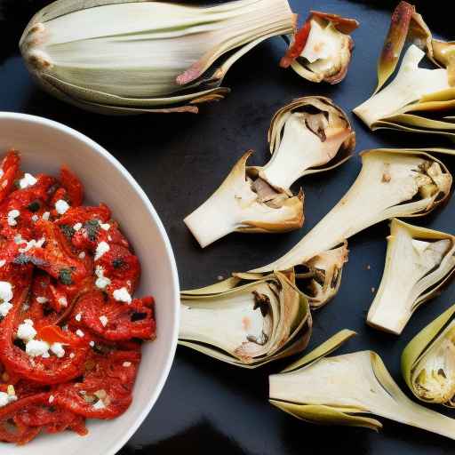 Artichoke and sun-dried tomato with goat cheese and red pepper flakes