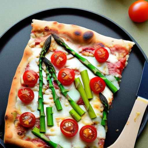 Asparagus and Cherry Tomato Pizza with Garlic and Parmesan