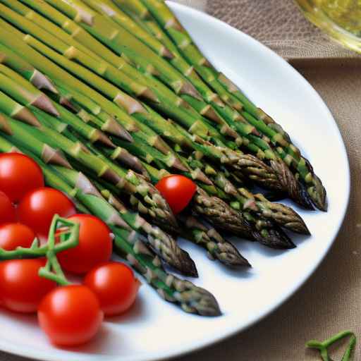 Asparagus and cherry tomato with garlic and Parmesan