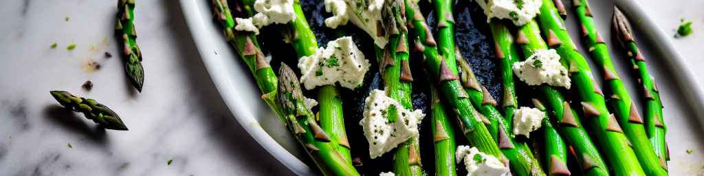 Asparagus and goat cheese with lemon zest and black pepper