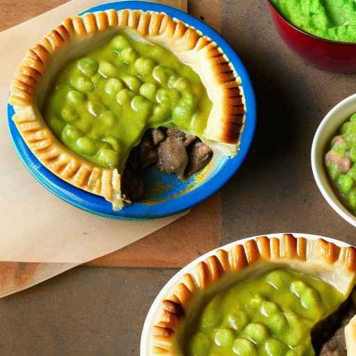 Australian-style Meat Pie with Mushy Peas