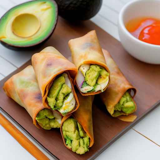 Avocado and egg breakfast egg rolls