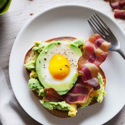 Avocado and Egg Toast with Bacon