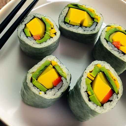 Avocado and Mango Sushi Rolls