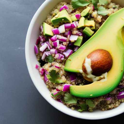 Avocado Topped Mexican Quinoa Bowl