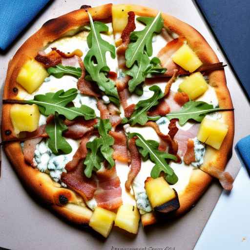 Bacon and Blue Cheese Pizza with Pineapple and Arugula