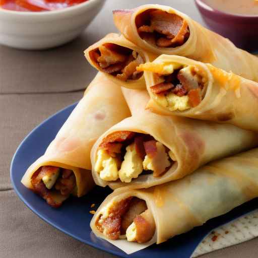 Bacon and egg breakfast egg rolls