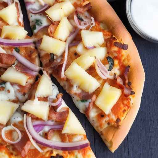 Bacon Ranch Pizza with Pineapple and Red Onion