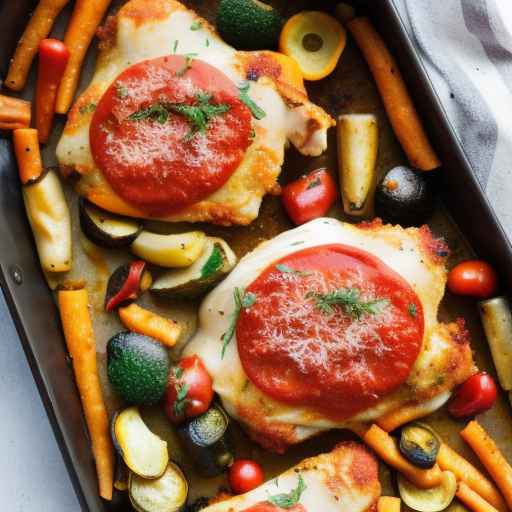 Baked Chicken Parmesan with Roasted Vegetables