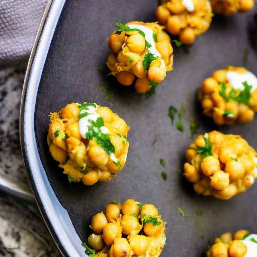 Baked chickpea balls with lemon aioli