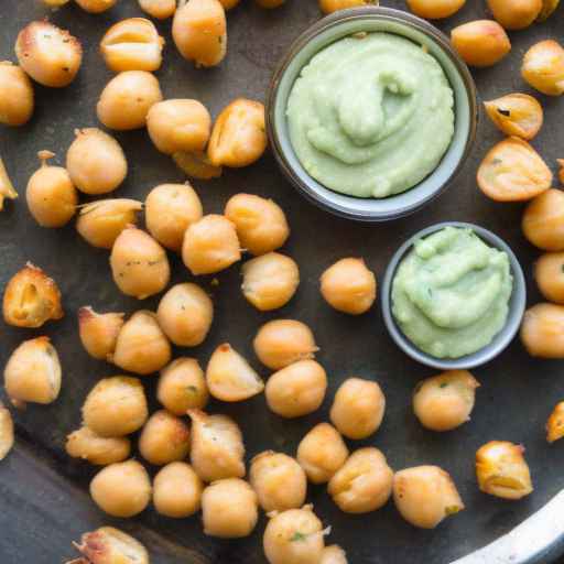 Baked chickpea bites with avocado dip