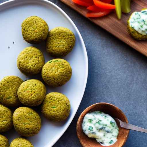 Baked falafel bites with tzatziki dip