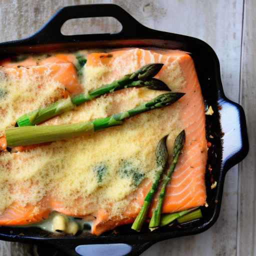 Baked Salmon and Asparagus Gratin