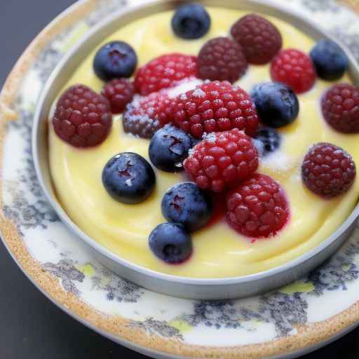 Baked Vanilla Custard with Berries