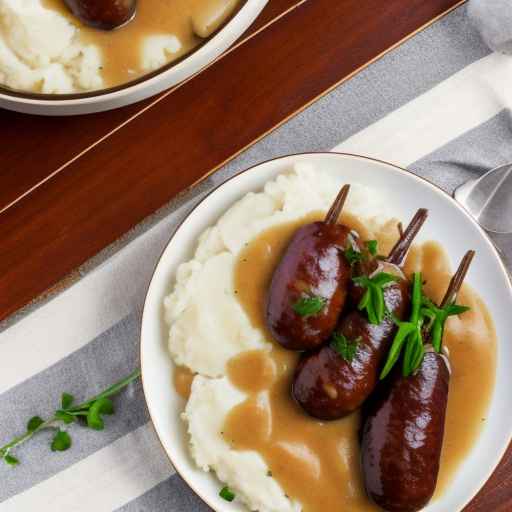 Bangers and Mash with Onion Gravy