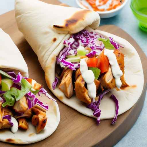 BBQ Chicken Gyros with Tangy Coleslaw and Chipotle Mayo