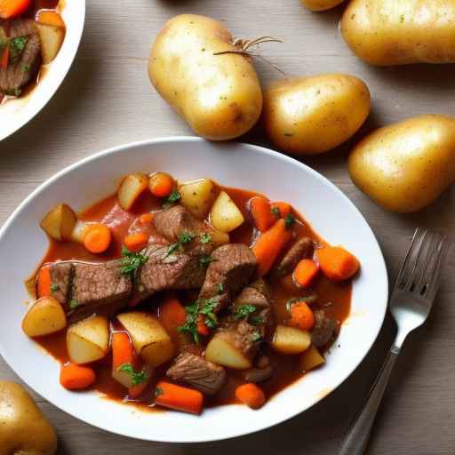 Beef and Bacon Goulash with Potatoes and Carrots