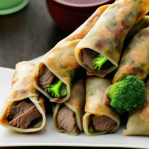 Beef and Broccoli Egg Rolls