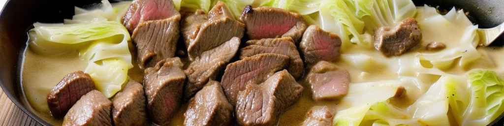 Beef and Cabbage in Creamy Sauce