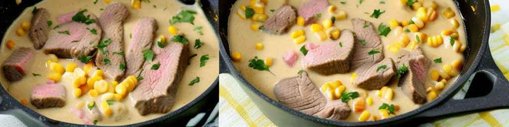 Beef and Corn in Creamy Sauce