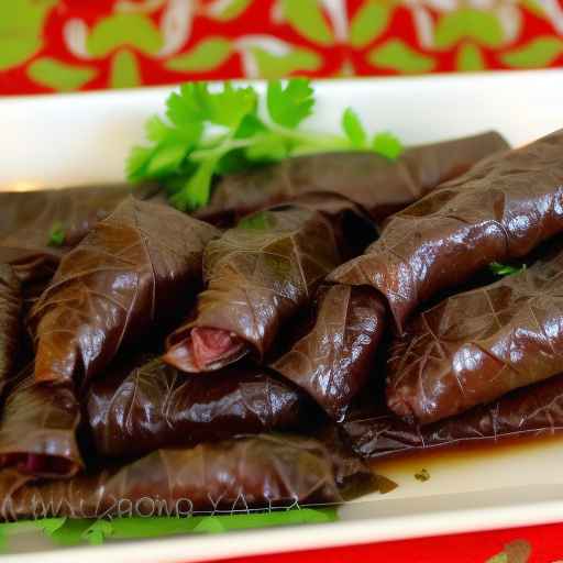 Beef and Lentil Stuffed Grape Leaves