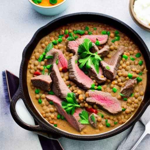 Beef and Lentils in Creamy Sauce