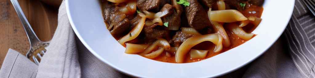 Beef and Mushroom Goulash with Caramelized Onions