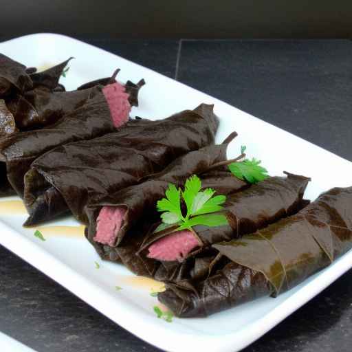 Beef and Mushroom Stuffed Grape Leaves