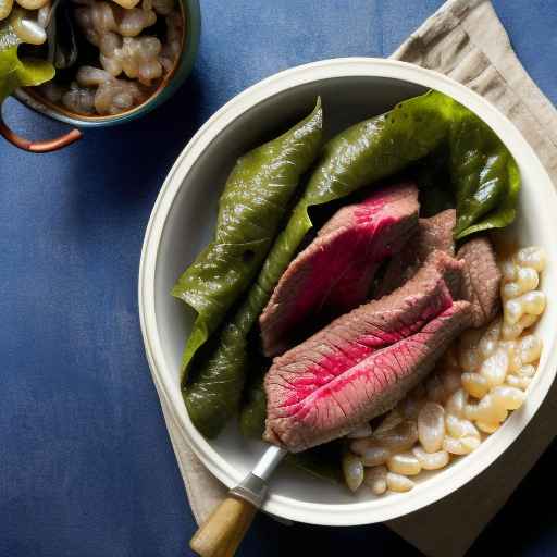 Beef and Pearl Barley Stuffed Grape Leaves