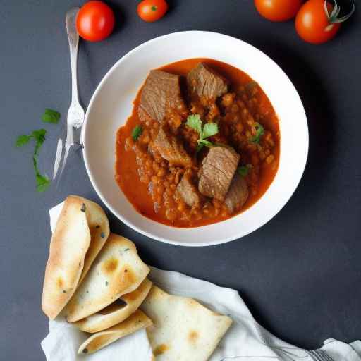 Beef and Red Lentil Goulash with Tomatoes