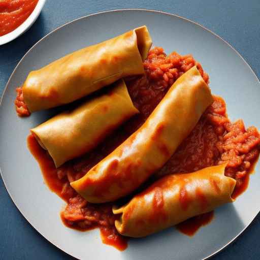 Beef and Rice Stuffed Rolls with Tomato Sauce