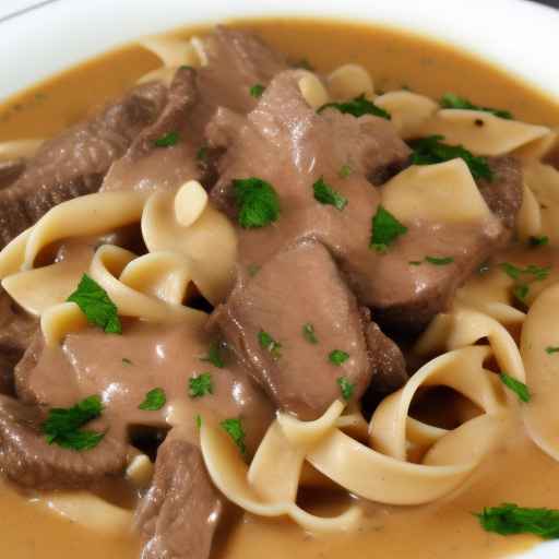Beef Stroganoff with Blue Cheese