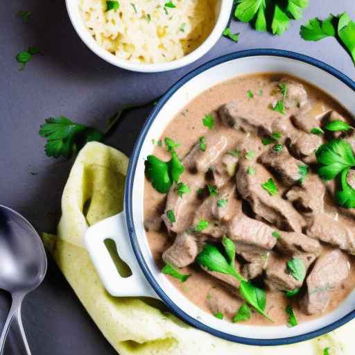 Beef Stroganoff with Cilantro