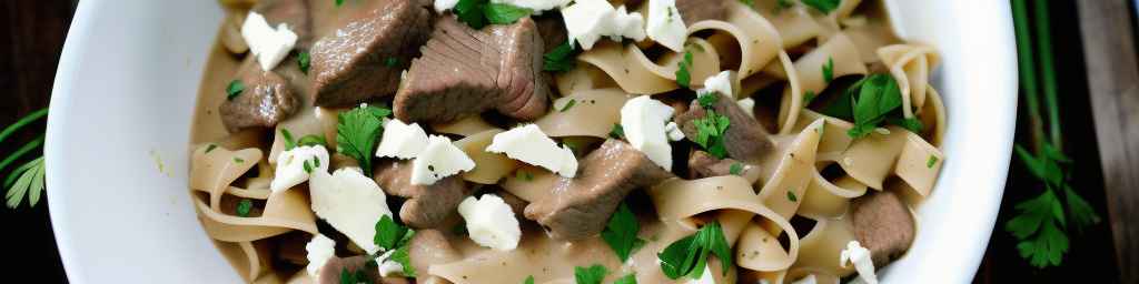 Beef Stroganoff with Feta