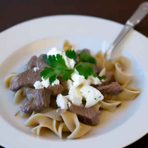 Beef Stroganoff with Goat Cheese