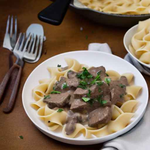 Beef Stroganoff with Gruyere