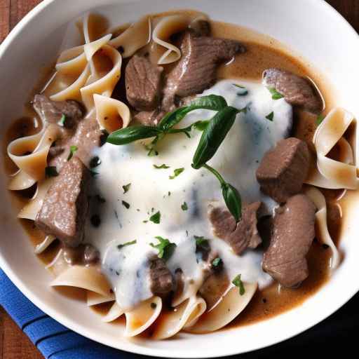 Beef Stroganoff with Mozzarella