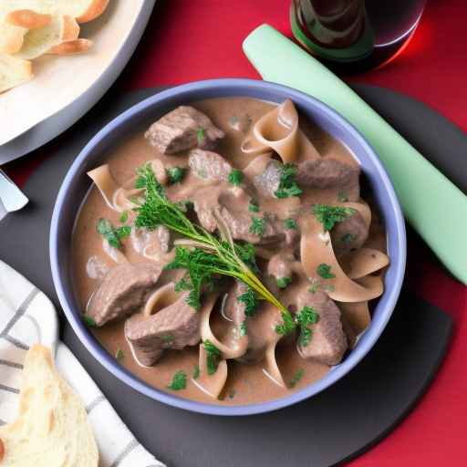 Beef Stroganoff with Red Wine