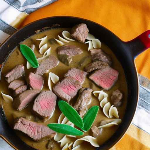 Beef Stroganoff with Sage