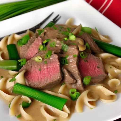 Beef Stroganoff with Scallions