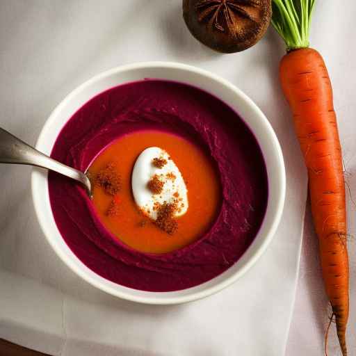 Beet and Carrot Borscht with Cinnamon and Nutmeg