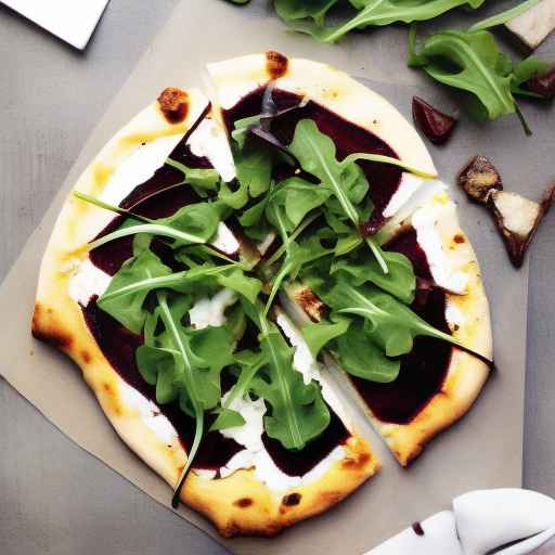 Beet and Goat Cheese Pizza with Arugula and Balsamic Glaze
