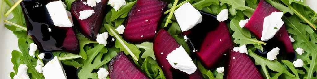 Beet and goat cheese with arugula and balsamic glaze